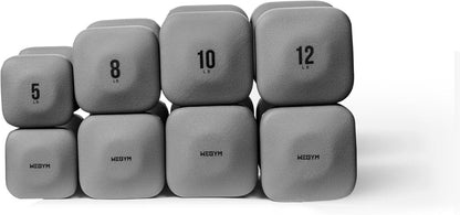 Square Dumbbell Set for Home Gym, Free Weights for Strength Training