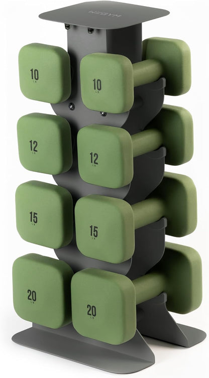 Square Dumbbell Set for Home Gym, Free Weights for Strength Training