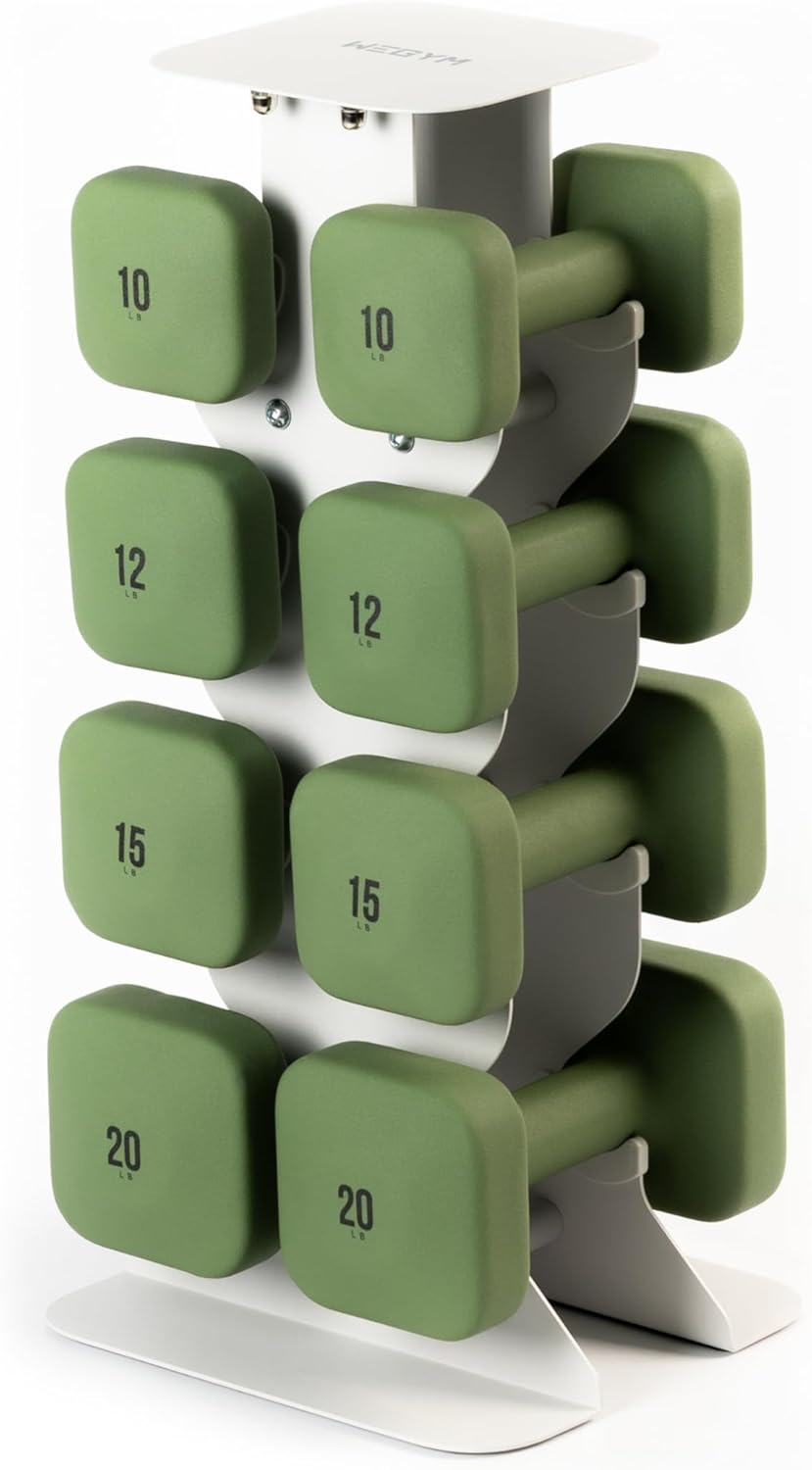 Square Dumbbell Set for Home Gym, Free Weights for Strength Training