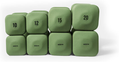 Square Dumbbell Set for Home Gym, Free Weights for Strength Training