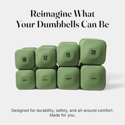 Square Dumbbell Set for Home Gym, Free Weights for Strength Training