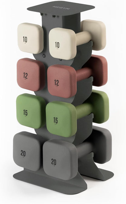 Square Dumbbell Set for Home Gym, Free Weights for Strength Training