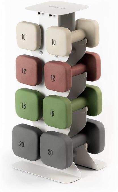 Square Dumbbell Set for Home Gym, Free Weights for Strength Training