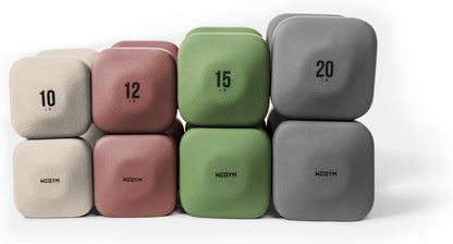 Square Dumbbell Set for Home Gym, Free Weights for Strength Training