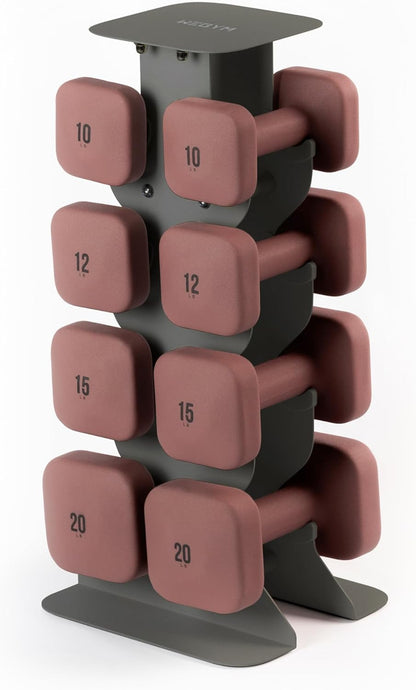 Square Dumbbell Set for Home Gym, Free Weights for Strength Training