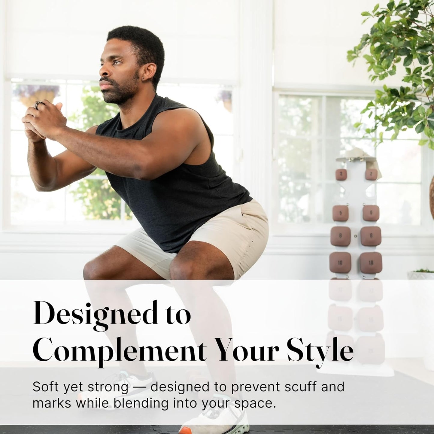 Square Dumbbell Set for Home Gym, Free Weights for Strength Training
