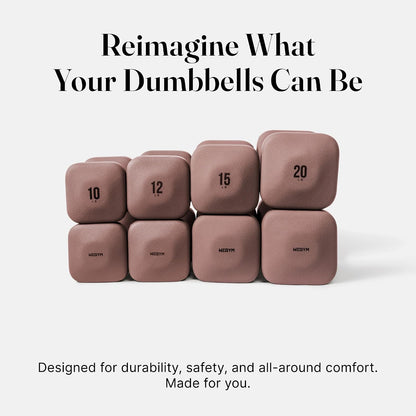 Square Dumbbell Set for Home Gym, Free Weights for Strength Training