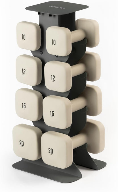 Square Dumbbell Set for Home Gym, Free Weights for Strength Training