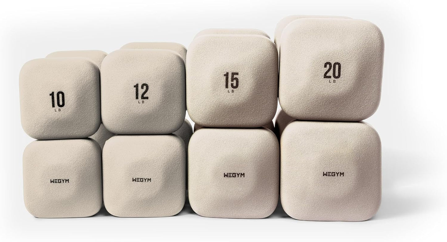 Square Dumbbell Set for Home Gym, Free Weights for Strength Training