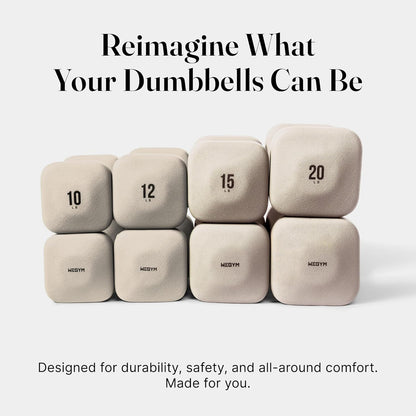 Square Dumbbell Set for Home Gym, Free Weights for Strength Training
