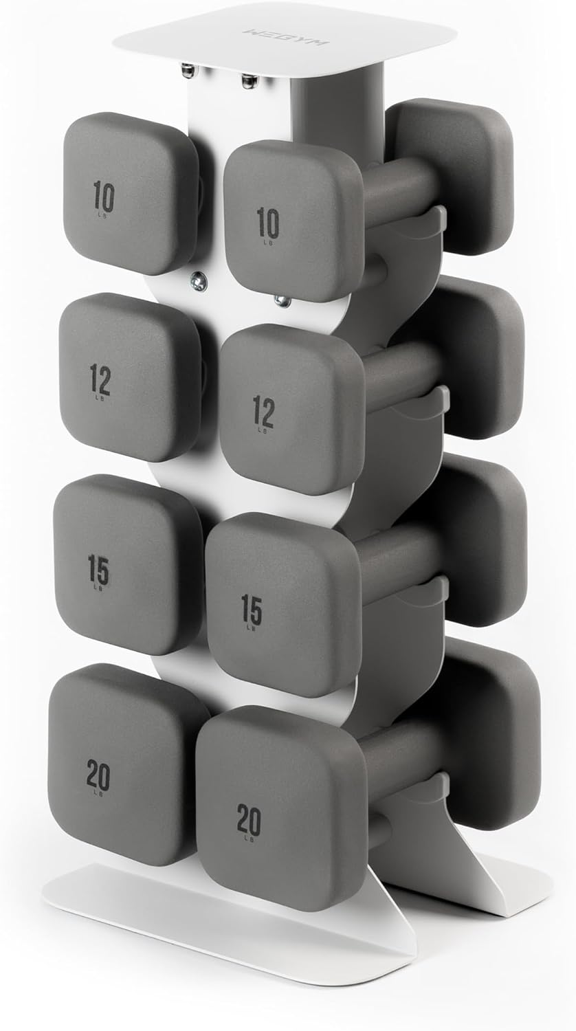 Square Dumbbell Set for Home Gym, Free Weights for Strength Training