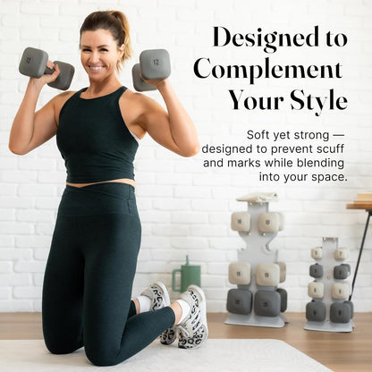 Square Dumbbell Set for Home Gym, Free Weights for Strength Training