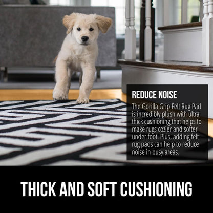 Felt with Rubber Stay in Place Slip Resistant Rug Pad, 1/8 inch Thick, 2x3 FT Protective Padding Under Area Rugs, Cushioned Gripper Pads, Carpet Runners, Hardwood Floors Protection