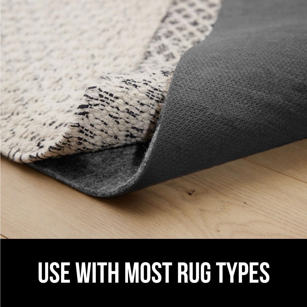 Felt with Rubber Stay in Place Slip Resistant Rug Pad, 1/8 inch Thick, 2x3 FT Protective Padding Under Area Rugs, Cushioned Gripper Pads, Carpet Runners, Hardwood Floors Protection
