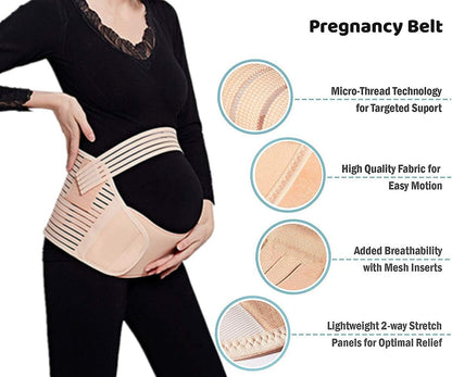 Pregnancy Belly Band - 3 in 1 Belly Bands for Pregnant Women,Elastic Belly Band for Pregnancy, Maternity Belt Waist Care Binder Brace Prenatal Protector, Pregnancy Belt Belly Support for Pain Relieve, Mothers Day Gifts，XL