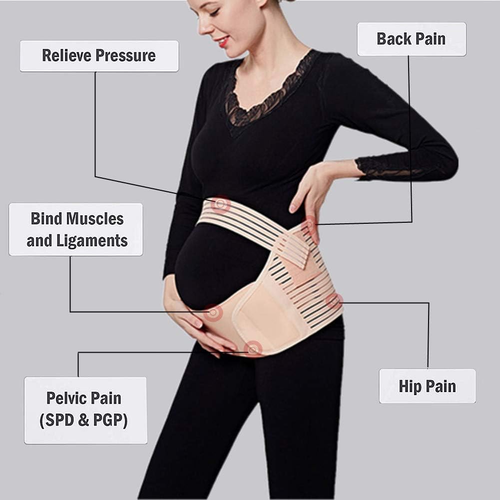 Pregnancy Belly Band - 3 in 1 Belly Bands for Pregnant Women,Elastic Belly Band for Pregnancy, Maternity Belt Waist Care Binder Brace Prenatal Protector, Pregnancy Belt Belly Support for Pain Relieve, Mothers Day Gifts，XL