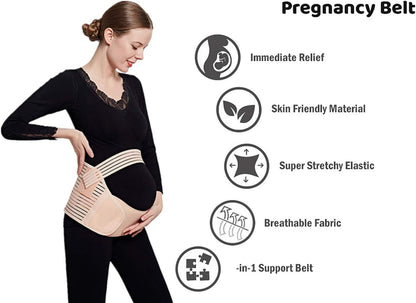 Pregnancy Belly Band - 3 in 1 Belly Bands for Pregnant Women,Elastic Belly Band for Pregnancy, Maternity Belt Waist Care Binder Brace Prenatal Protector, Pregnancy Belt Belly Support for Pain Relieve, Mothers Day Gifts，XL