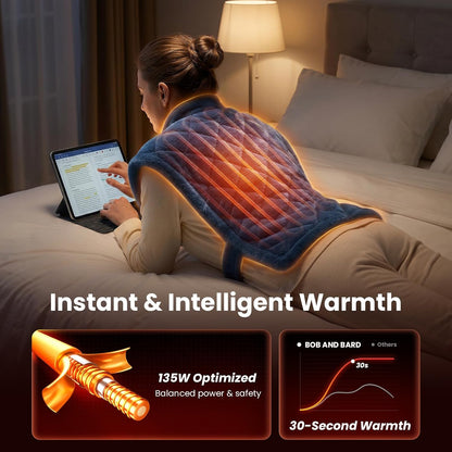 Heating Pad for Neck, Shoulders and Back, FSA Eligible HSA Eligible Electric Heat Pad, Edge-Weighted Design, Fast Heating, ETL Certified, Gift for Women Men 24"x33"