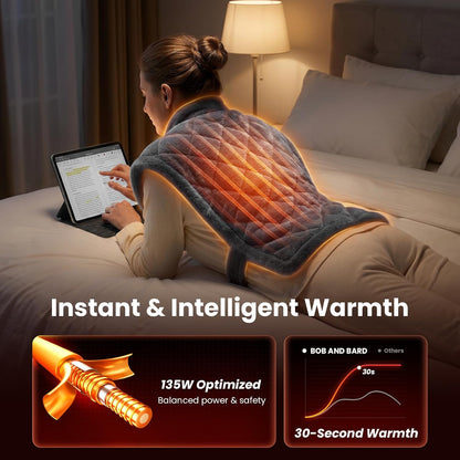 Heating Pad for Neck, Shoulders and Back, FSA Eligible HSA Eligible Electric Heat Pad, Edge-Weighted Design, Fast Heating, ETL Certified, Gift for Women Men 24"x33"