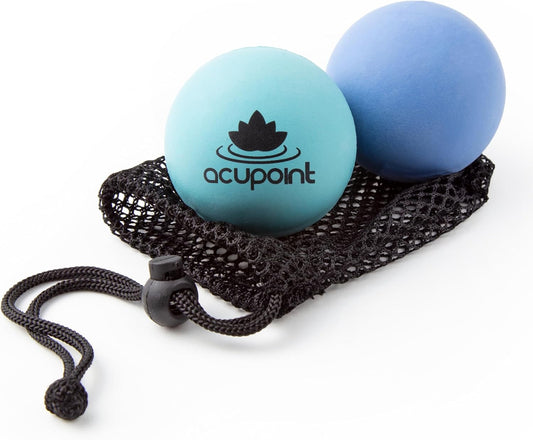 Massage Therapy Ball Set of 2 - Myofascial Release, Trigger Point & Deep Tissue - Lacrosse Ball for Back, Neck, Foot and Plantar Fasciitis Relief