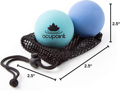 Massage Therapy Ball Set of 2 - Myofascial Release, Trigger Point & Deep Tissue - Lacrosse Ball for Back, Neck, Foot and Plantar Fasciitis Relief