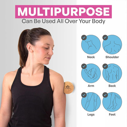 Massage Therapy Ball Set of 2 - Myofascial Release, Trigger Point & Deep Tissue - Lacrosse Ball for Back, Neck, Foot and Plantar Fasciitis Relief