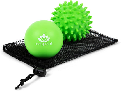 Massage Therapy Ball Set of 2 - Myofascial Release, Trigger Point & Deep Tissue - Lacrosse Ball for Back, Neck, Foot and Plantar Fasciitis Relief