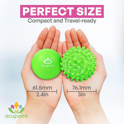 Massage Therapy Ball Set of 2 - Myofascial Release, Trigger Point & Deep Tissue - Lacrosse Ball for Back, Neck, Foot and Plantar Fasciitis Relief
