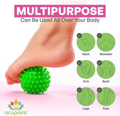 Massage Therapy Ball Set of 2 - Myofascial Release, Trigger Point & Deep Tissue - Lacrosse Ball for Back, Neck, Foot and Plantar Fasciitis Relief