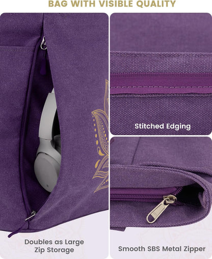 Yoga Mat Bag, Large Tote Bag with Multi Pockets for Women Men, Canvas Mat Carrier, Full Zipper Easy Access for Pilates Gym Travel