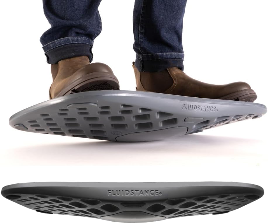 Adult Balance Board for Standing Desk - Anti Fatigue USA Made 360 Degree Rocker Wobble Board as Exercise Equipment to Increase Focus & Movement - Sustainable Anti-Slip Plane Standing Board