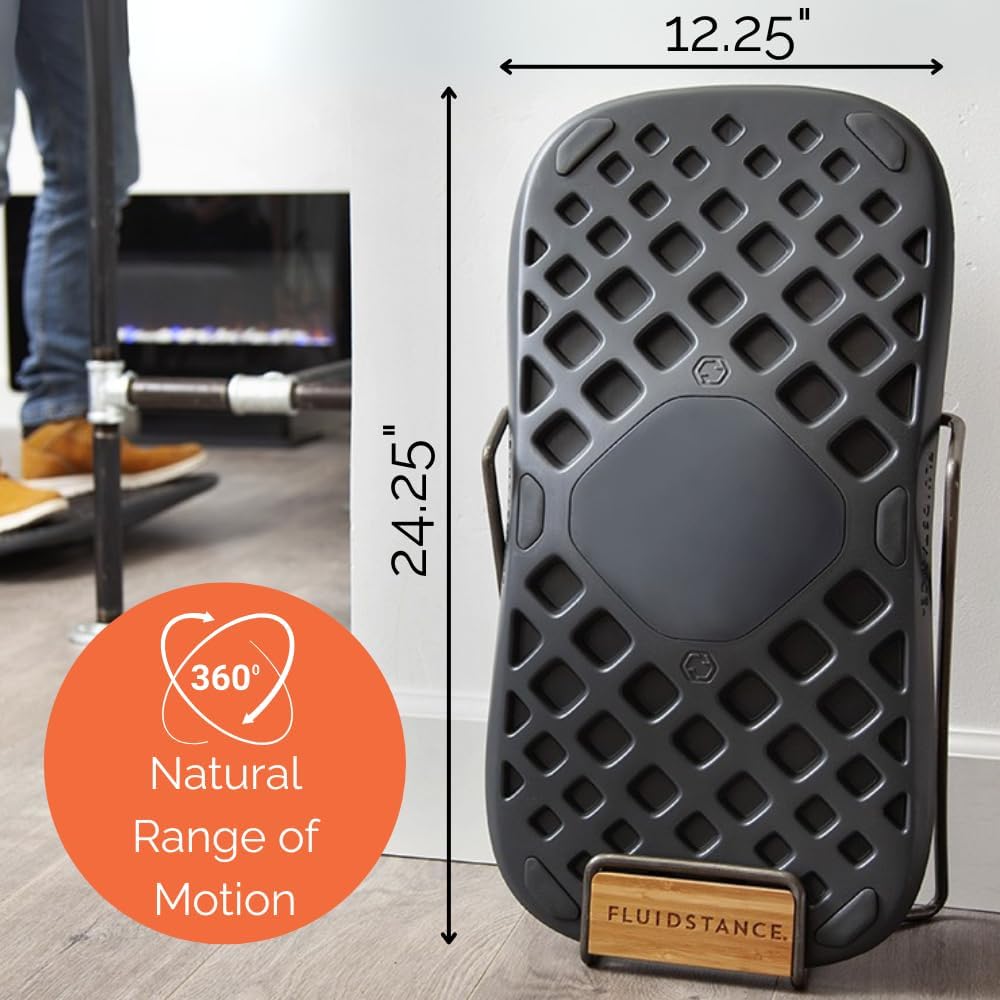 Adult Balance Board for Standing Desk - Anti Fatigue USA Made 360 Degree Rocker Wobble Board as Exercise Equipment to Increase Focus & Movement - Sustainable Anti-Slip Plane Standing Board