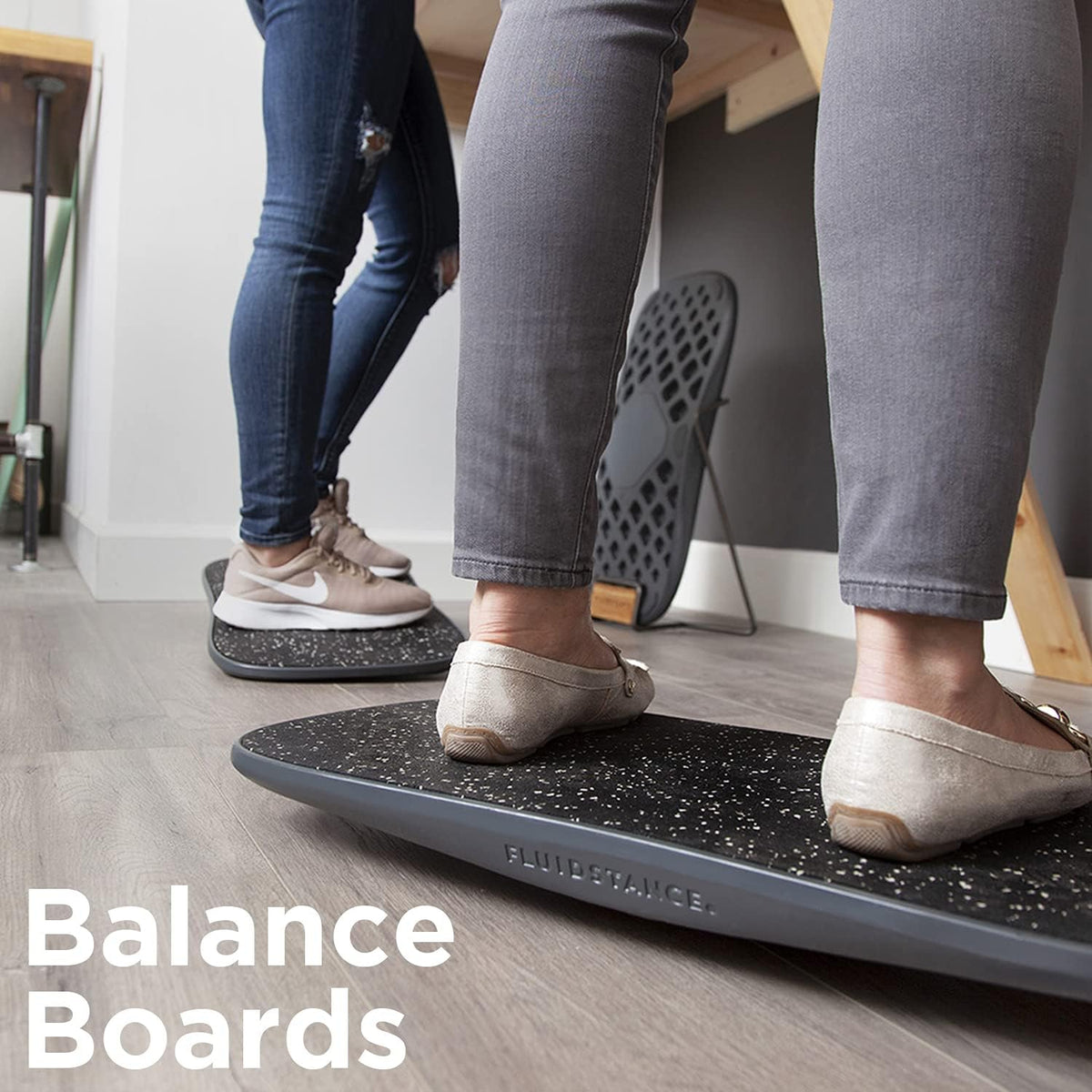 Adult Balance Board for Standing Desk - Anti Fatigue USA Made 360 Degree Rocker Wobble Board as Exercise Equipment to Increase Focus & Movement - Sustainable Anti-Slip Plane Standing Board