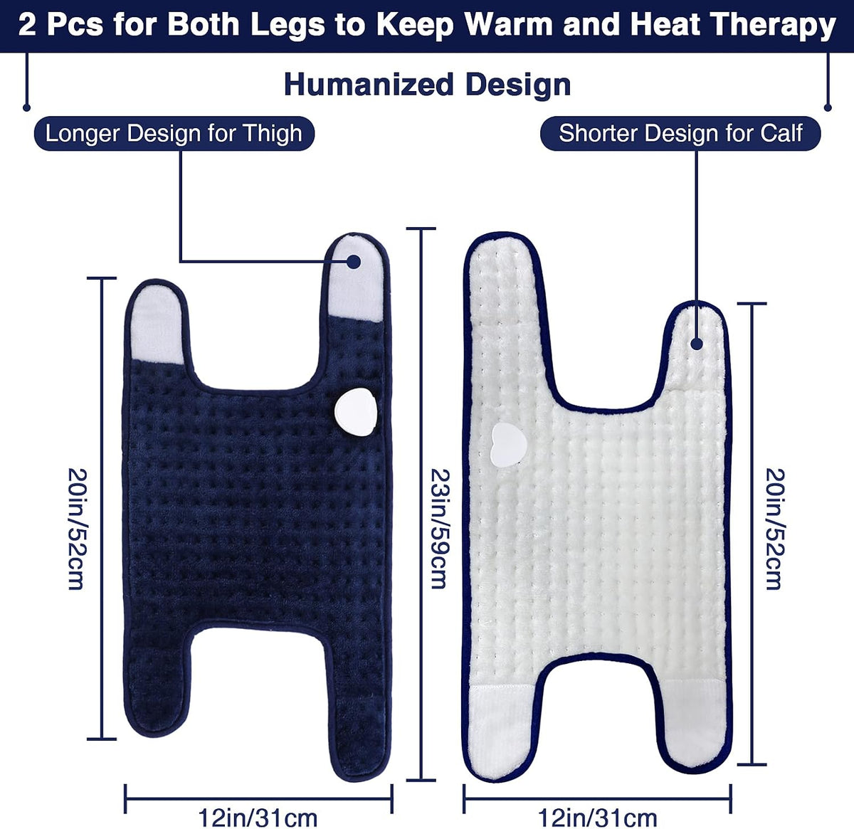Heating Pad for Neck, Hands-Free Electric Heated Neck Wrap for Pain Relief, 29"×8'' Neck Heat Pad with 8.53ft Power Cord, Auto Shut Off,Size/Temperature/Time Adjustable（Navy）