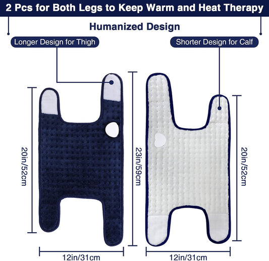 Heating Pad for Neck, Hands-Free Electric Heated Neck Wrap for Pain Relief, 29"×8'' Neck Heat Pad with 8.53ft Power Cord, Auto Shut Off,Size/Temperature/Time Adjustable（Navy）