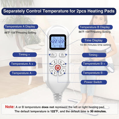 Heating Pad for Neck, Hands-Free Electric Heated Neck Wrap for Pain Relief, 29"×8'' Neck Heat Pad with 8.53ft Power Cord, Auto Shut Off,Size/Temperature/Time Adjustable（Navy）