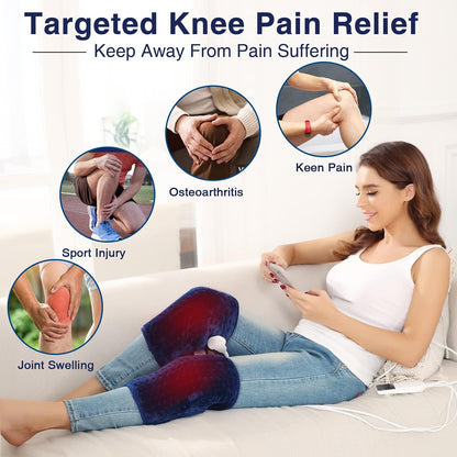 Heating Pad for Neck, Hands-Free Electric Heated Neck Wrap for Pain Relief, 29"×8'' Neck Heat Pad with 8.53ft Power Cord, Auto Shut Off,Size/Temperature/Time Adjustable（Navy）