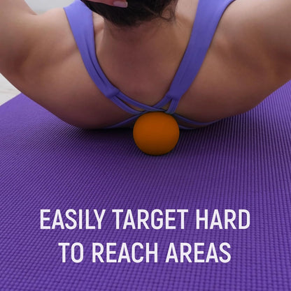 Massage Lacrosse Balls for Deep Tissue Relief - Trigger Point Therapy Ball Set for Plantar Fasciitis, Myofascial Release for Back, Shoulder, Foot - Massage Ball Roller - 2 Pack (Blue/Orange)