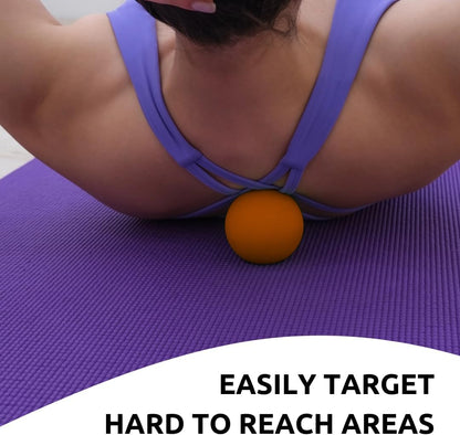 Massage Lacrosse Balls for Deep Tissue Relief - Trigger Point Therapy Ball Set for Plantar Fasciitis, Myofascial Release for Back, Shoulder, Foot - Massage Ball Roller - 2 Pack (Blue/Orange)