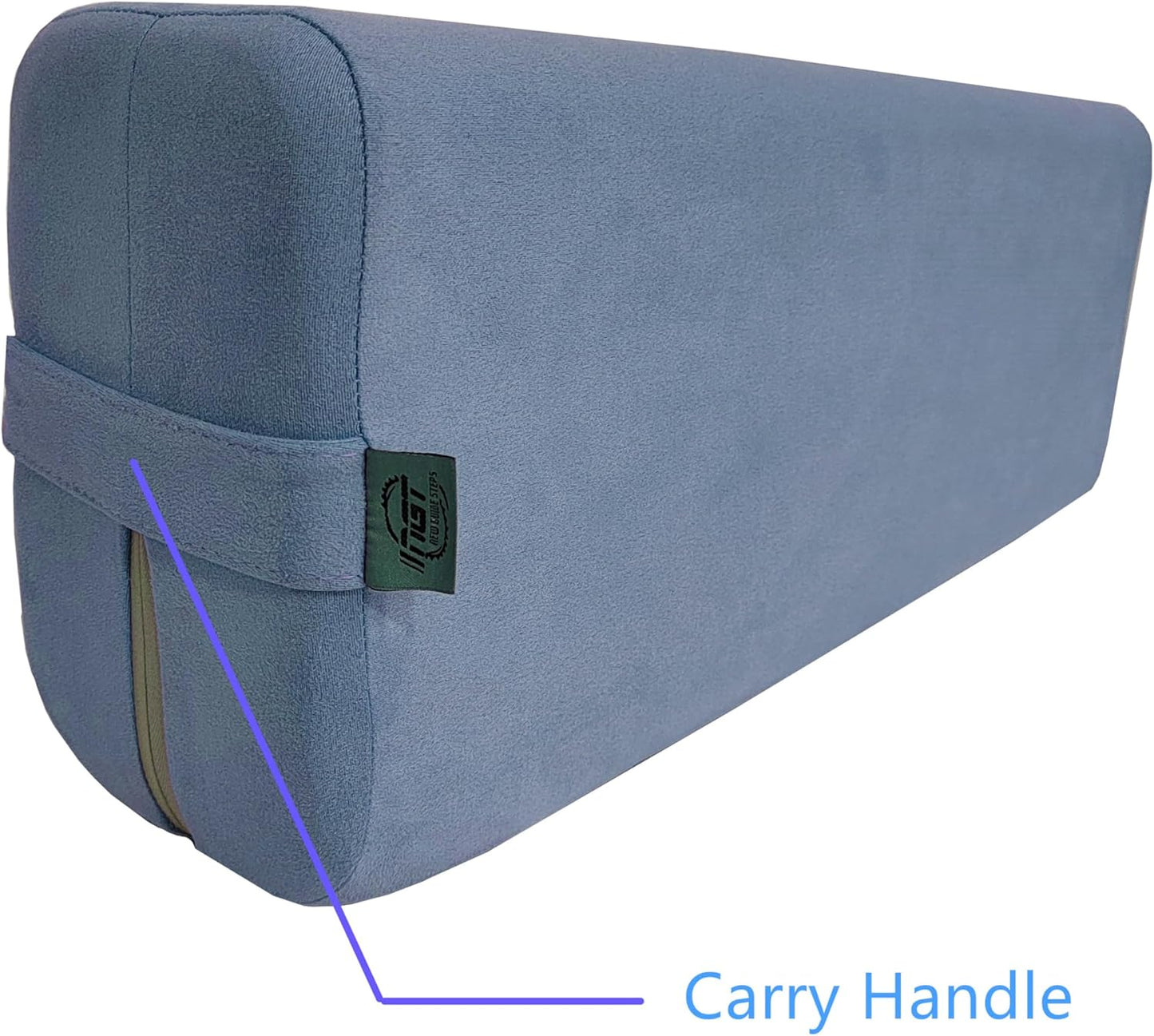 Yoga Bolster Pillow for Meditation and Support - Rectangular Yoga Cushion Foam Wedges Washable Suede Pillowcase for Men and Women with Carry Handles.…