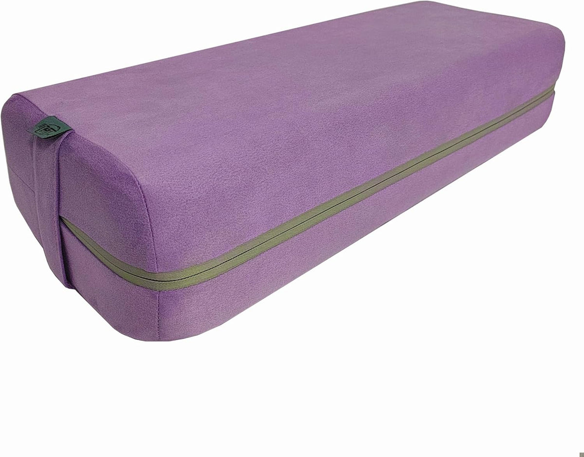 Yoga Bolster Pillow for Meditation and Support - Rectangular Yoga Cushion Foam Wedges Washable Suede Pillowcase for Men and Women with Carry Handles.…