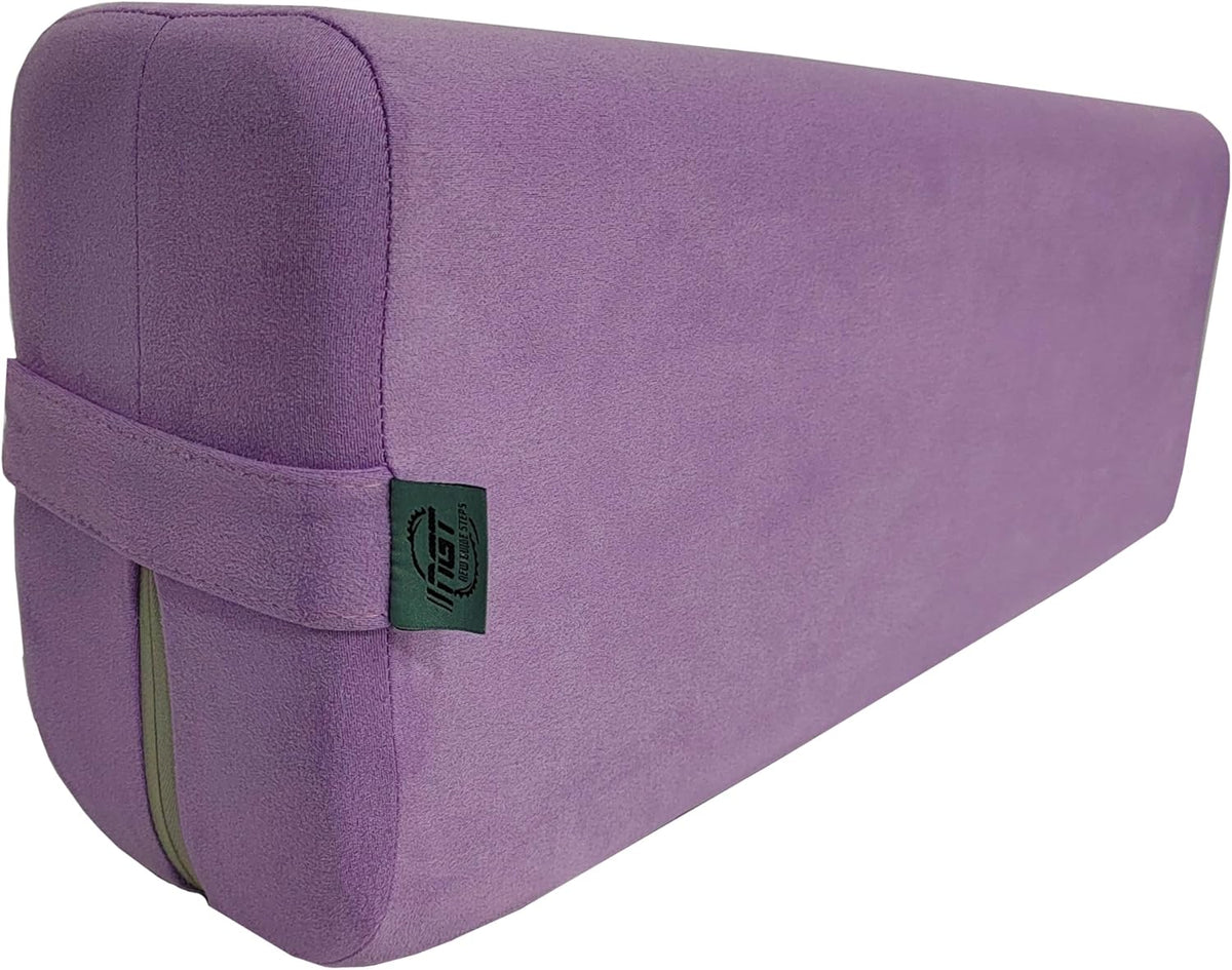 Yoga Bolster Pillow for Meditation and Support - Rectangular Yoga Cushion Foam Wedges Washable Suede Pillowcase for Men and Women with Carry Handles.…
