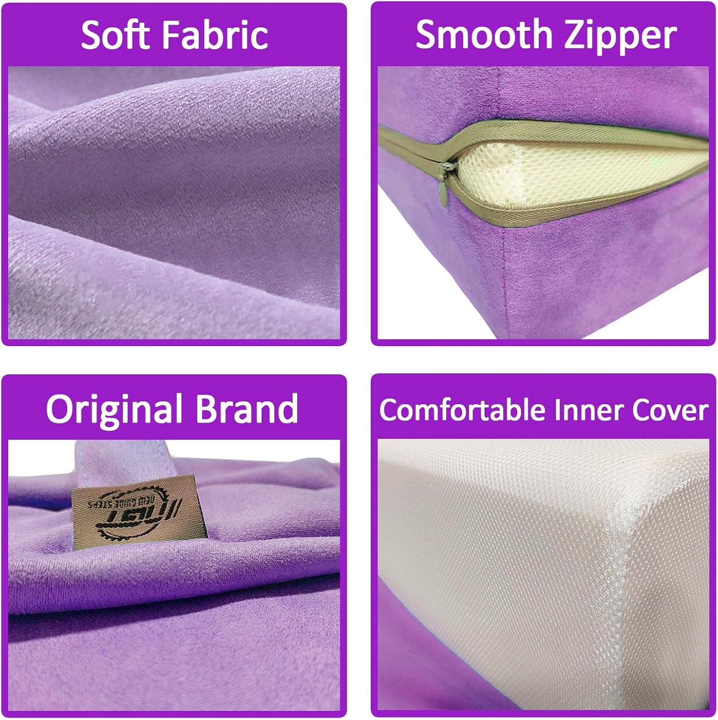 Yoga Bolster Pillow for Meditation and Support - Rectangular Yoga Cushion Foam Wedges Washable Suede Pillowcase for Men and Women with Carry Handles.…
