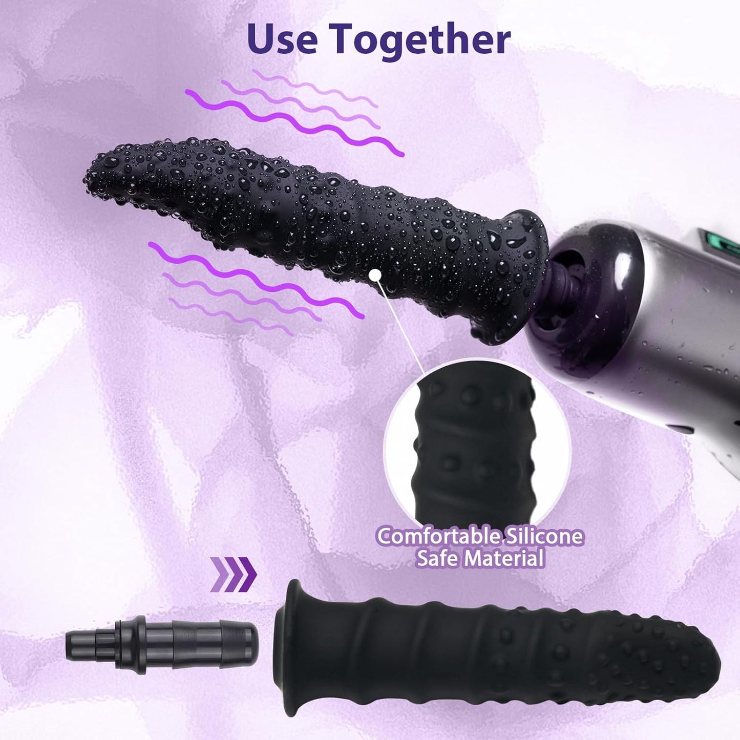 Massage Gun Attachment, Adult Massage Gun Attachments Deep Tissue for Relieve and Stimulation, Black Portable Massage Gun Head Accessories for Handheld Electric Body Muscle Massager