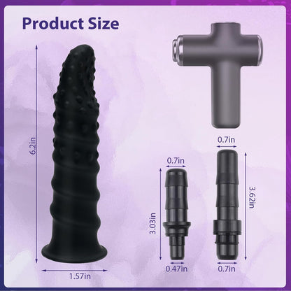 Massage Gun Attachment, Adult Massage Gun Attachments Deep Tissue for Relieve and Stimulation, Black Portable Massage Gun Head Accessories for Handheld Electric Body Muscle Massager