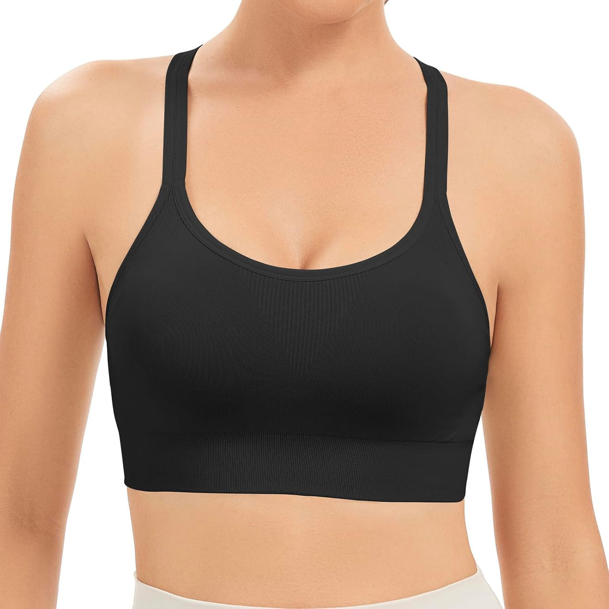 Racerback Sports Bras for Women Unpadded Workout Bralette Seamless Yoga Gym Fitness Top