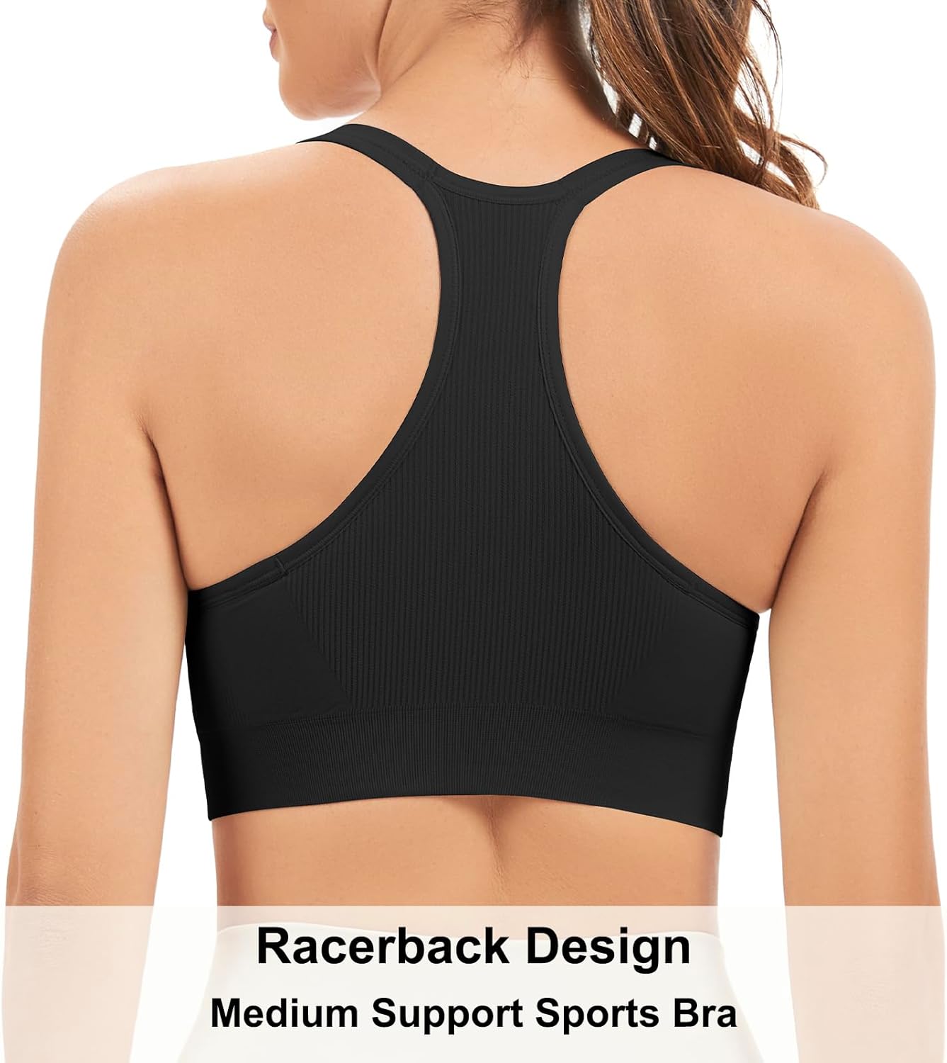 Racerback Sports Bras for Women Unpadded Workout Bralette Seamless Yoga Gym Fitness Top
