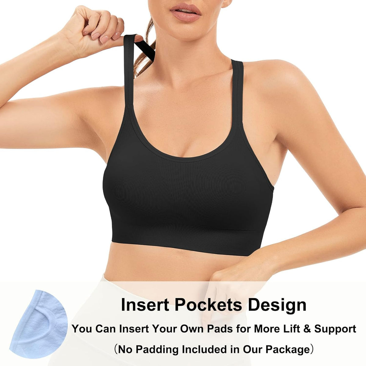 Racerback Sports Bras for Women Unpadded Workout Bralette Seamless Yoga Gym Fitness Top