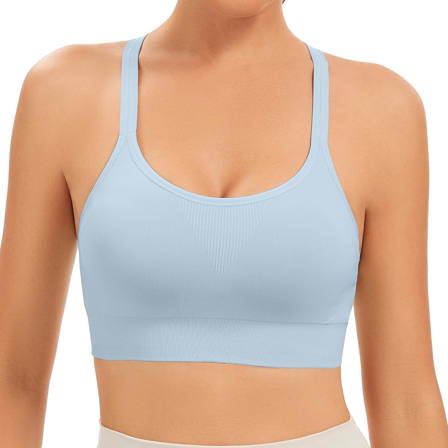 Racerback Sports Bras for Women Unpadded Workout Bralette Seamless Yoga Gym Fitness Top