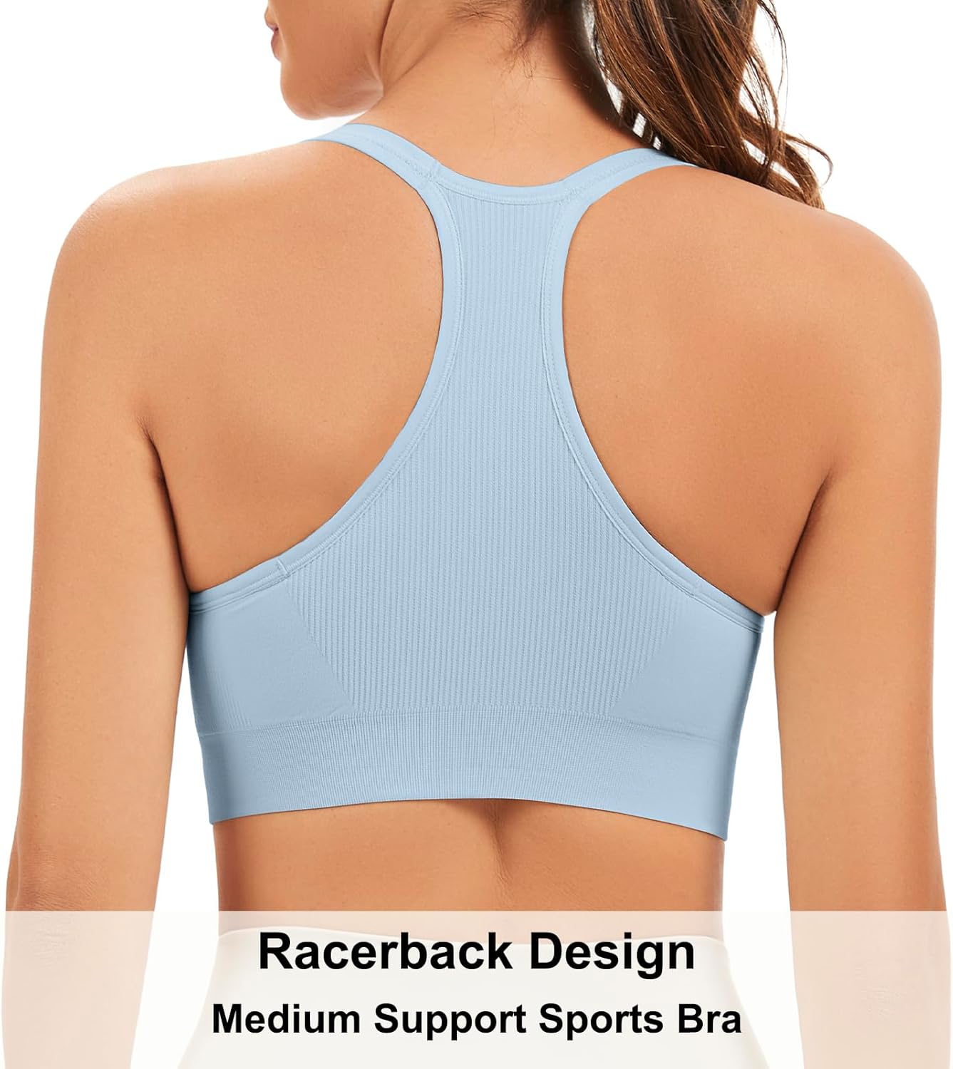 Racerback Sports Bras for Women Unpadded Workout Bralette Seamless Yoga Gym Fitness Top